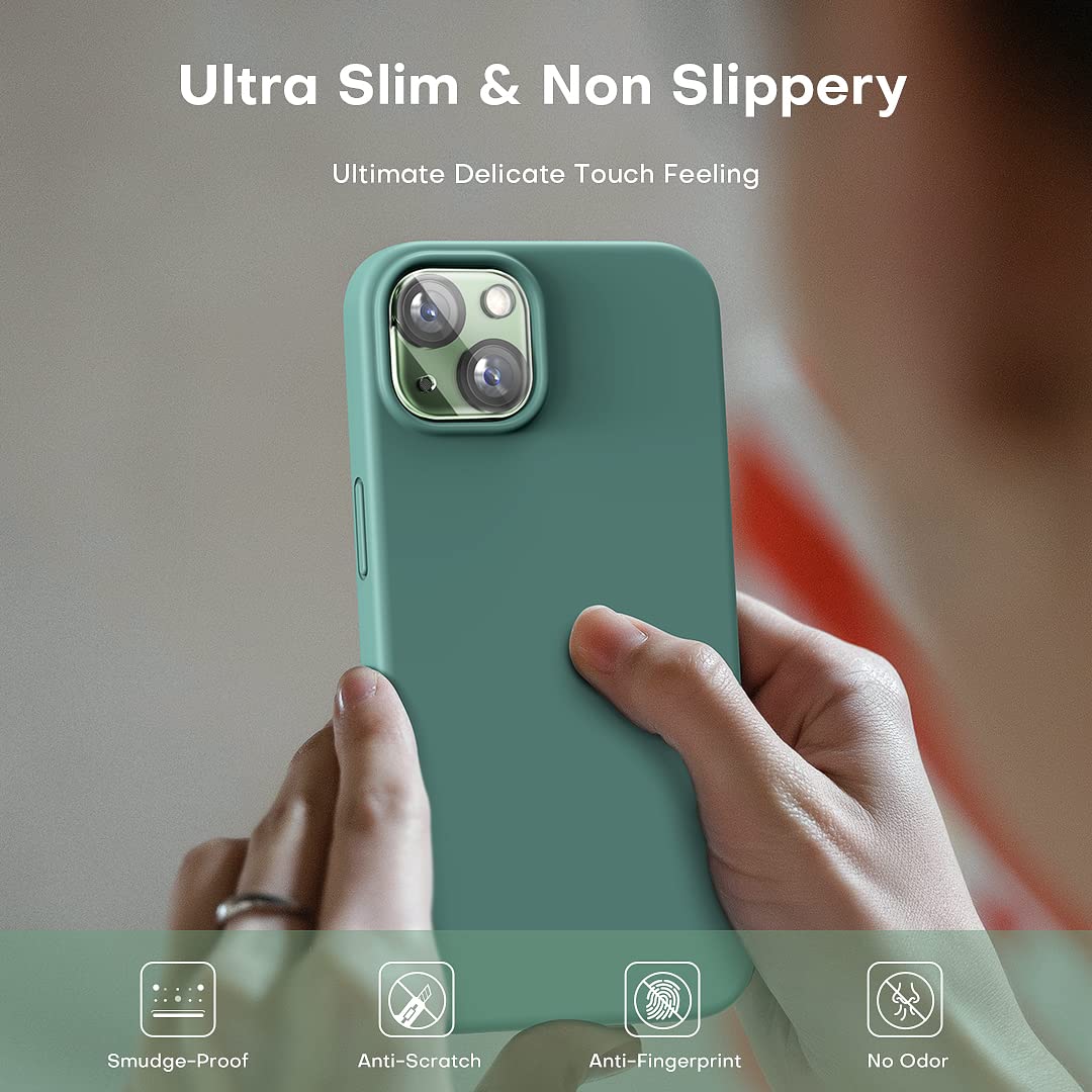 TOCOL for iPhone 13 Case, Slim Silicone Case for iPhone 13 6.1 Inch, Precise Fit, Anti-Slip, Drop Protection, Bright Purple