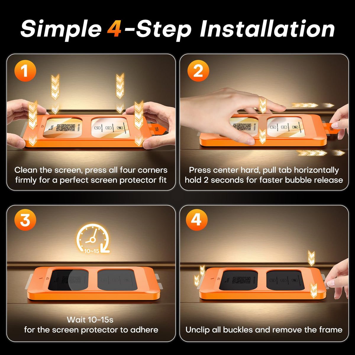 TOCOL for iPhone Duo Screen Protector, Easy Installation