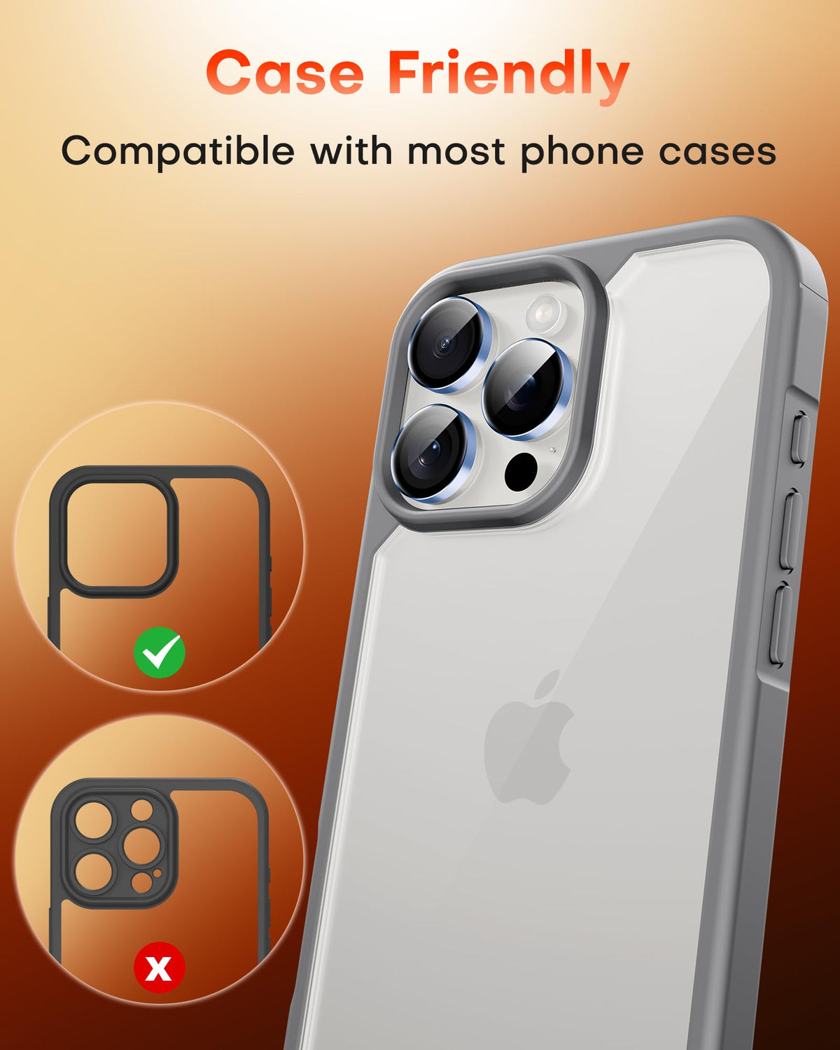 TOCOL for iPhone 16 Pro Max Camera Lens Protector/iPhone 16 Pro Camera Lens Protector Tempered Glass HD Individual Scratch Resistant Cover Accessories Case Friendly 2 Pack(Light Blue)