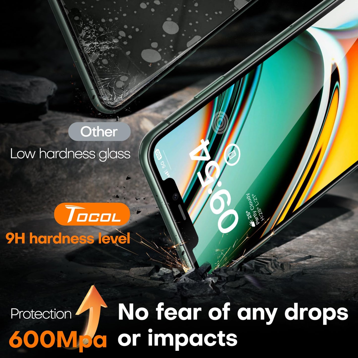 TOCOL for iPhone 11 Pro/Xs/X Screen Protector, Clear