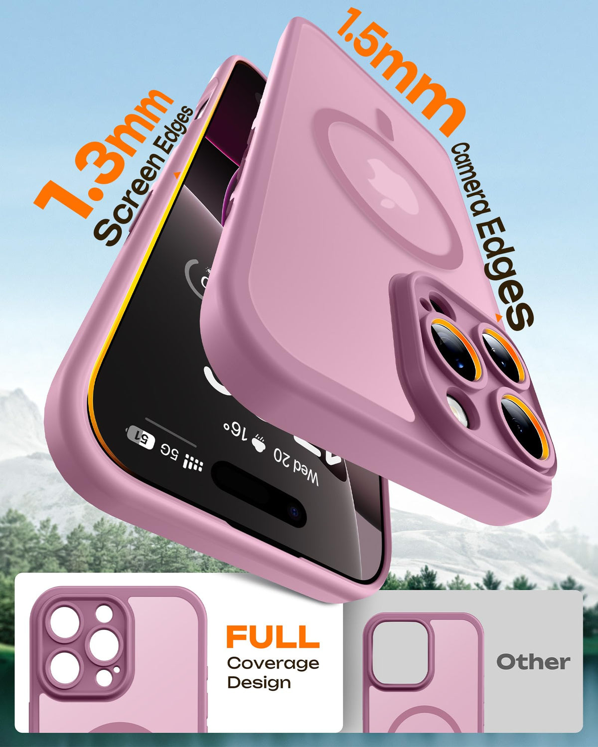 TOCOL for iPhone 16 Pro Case, Compatible with MagSafe, Lilac Purple