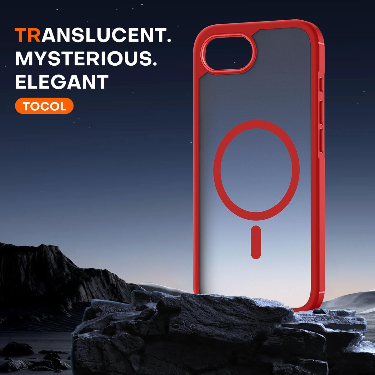TOCOL for iPhone 17e/16e Case, Compatible with MagSafe, Red