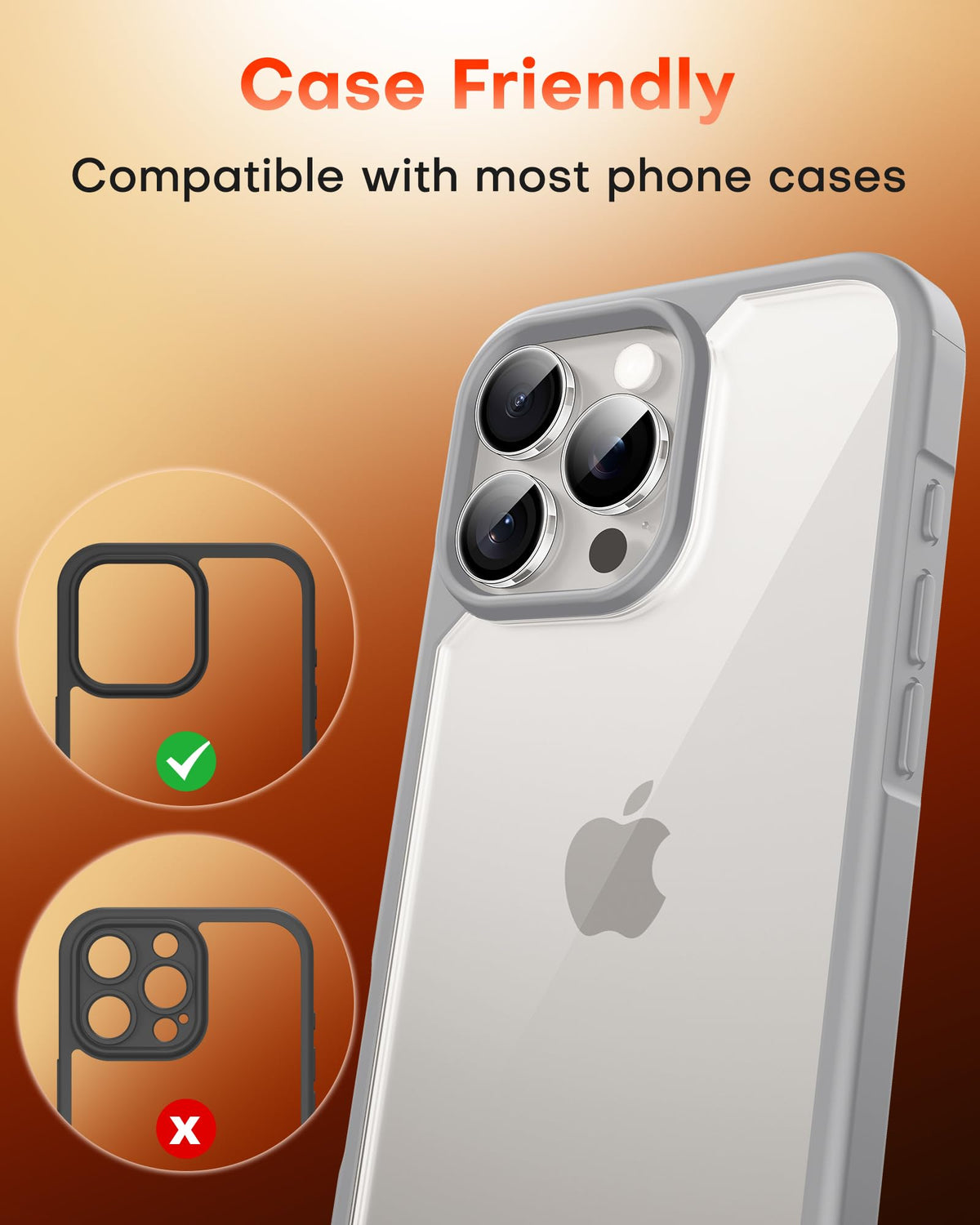 TOCOL for iPhone 16 Pro Max Camera Lens Protector/iPhone 16 Pro Camera Lens Protector Tempered Glass HD Individual Scratch Resistant Cover Accessories Case Friendly 2 Pack(Clear)