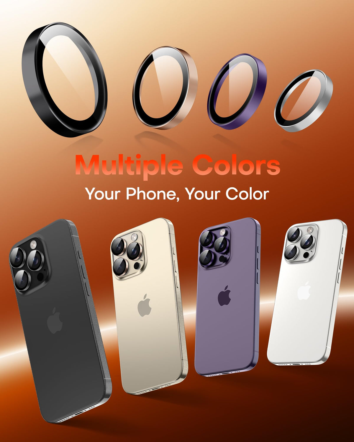 TOCOL for iPhone 14 Pro Max Camera Lens Protector/iPhone 14 Pro Camera Lens Protector Tempered Glass HD Individual Scratch Resistant Cover Accessories Case Friendly 2 Pack(Silvery)