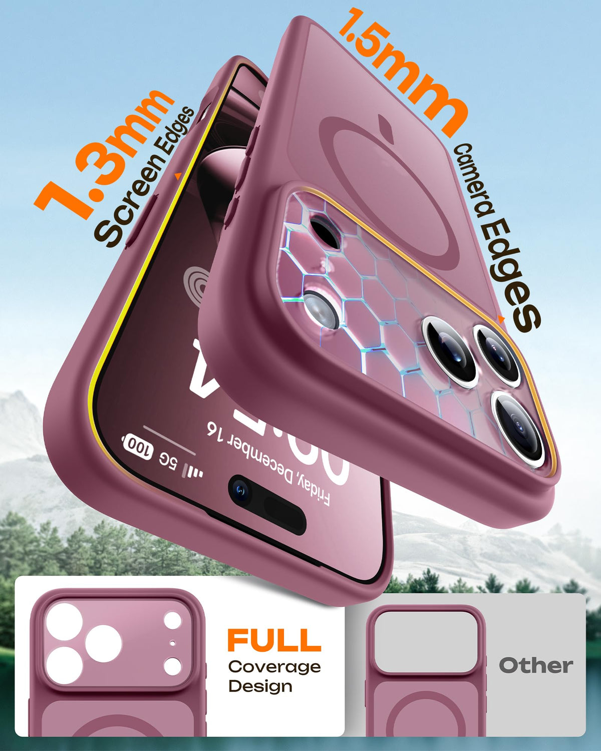 TOCOL for iPhone 17 Pro Case, Compatible with MagSafe, Plum