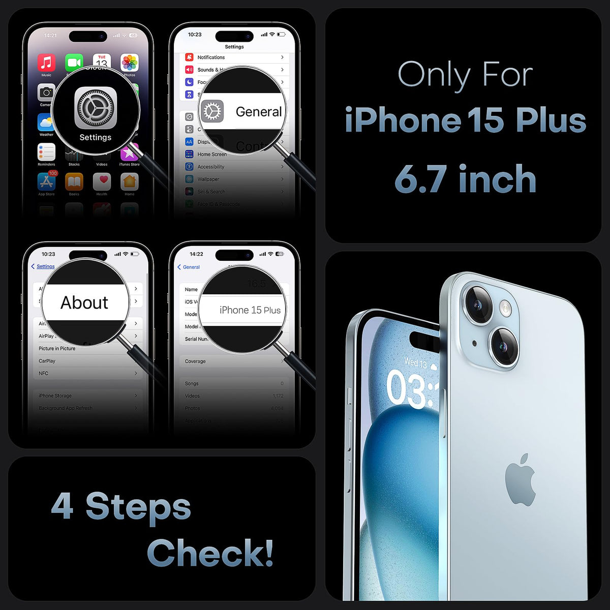TOCOL Magnetic for iPhone 15 Plus Case Clear, Upgraded Full Camera Protection, Compatible with Magsafe, Drop Protection, Phone Cover for iPhone 15 Plus 6.7 inch (Clear)