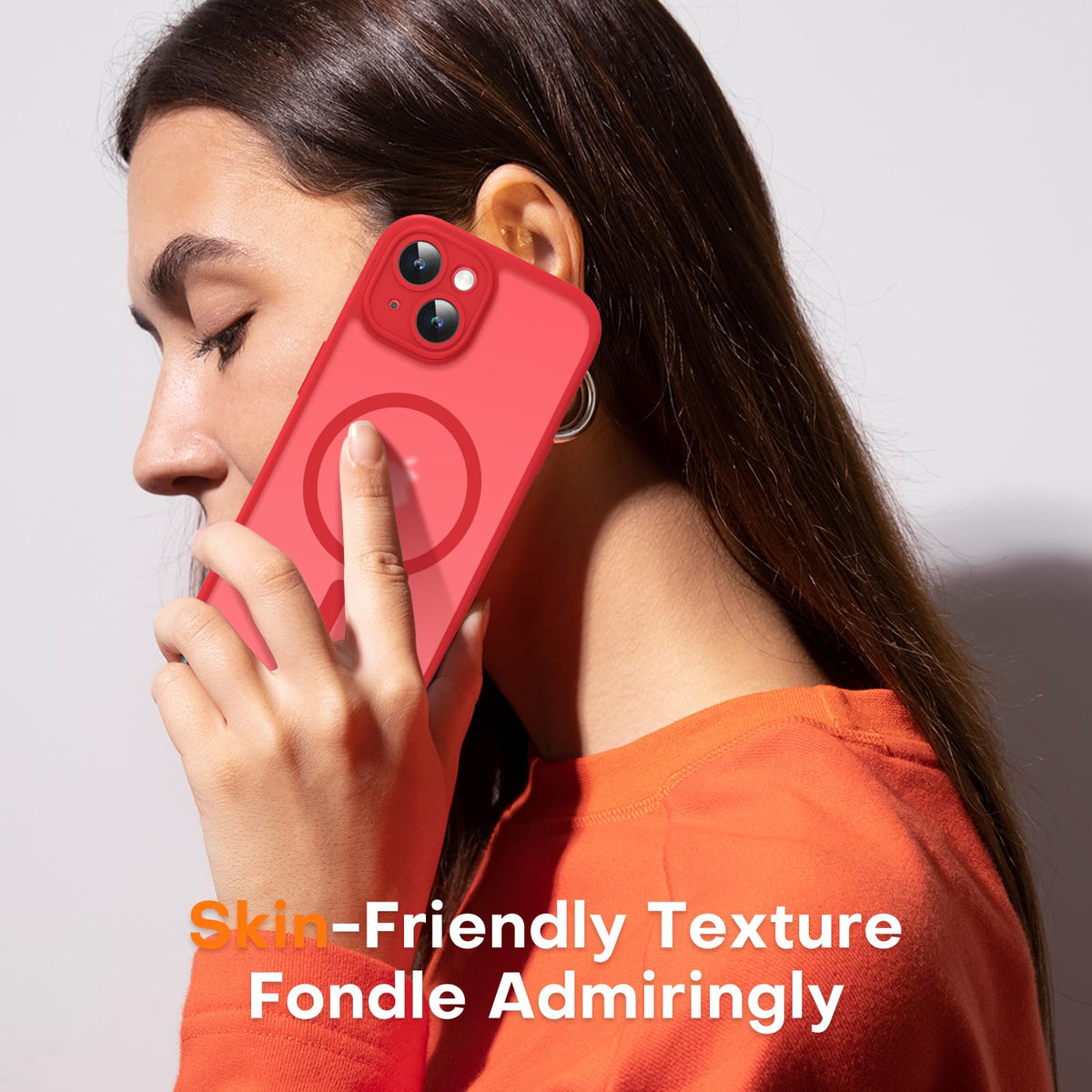 TOCOL for iPhone 13 Case, Compatible with MagSafe, Red