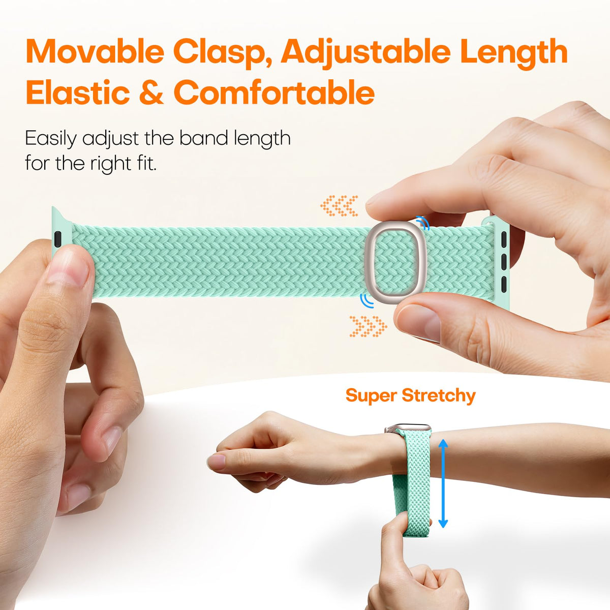 TOCOL Compatible with Apple Watch Bands for Women Men Braided Stretchy Band