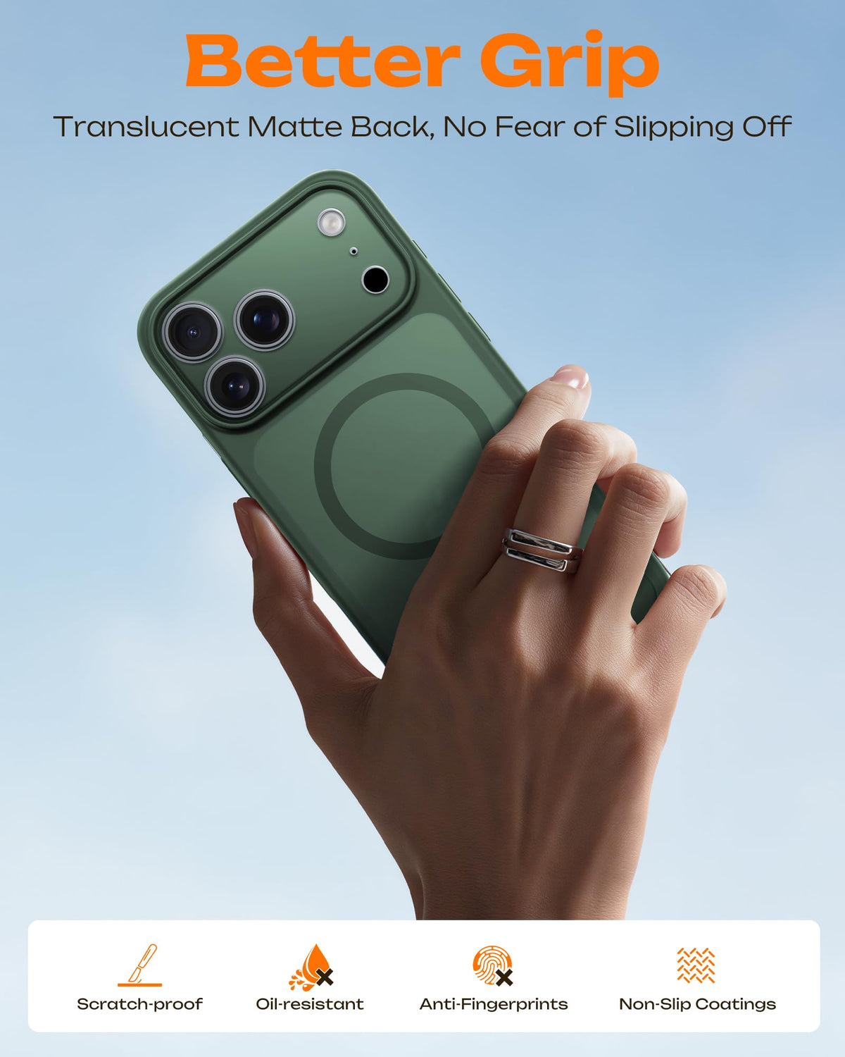 TOCOL for iPhone 18 Pro Max Case, Compatible with MagSafe, Alpine Green