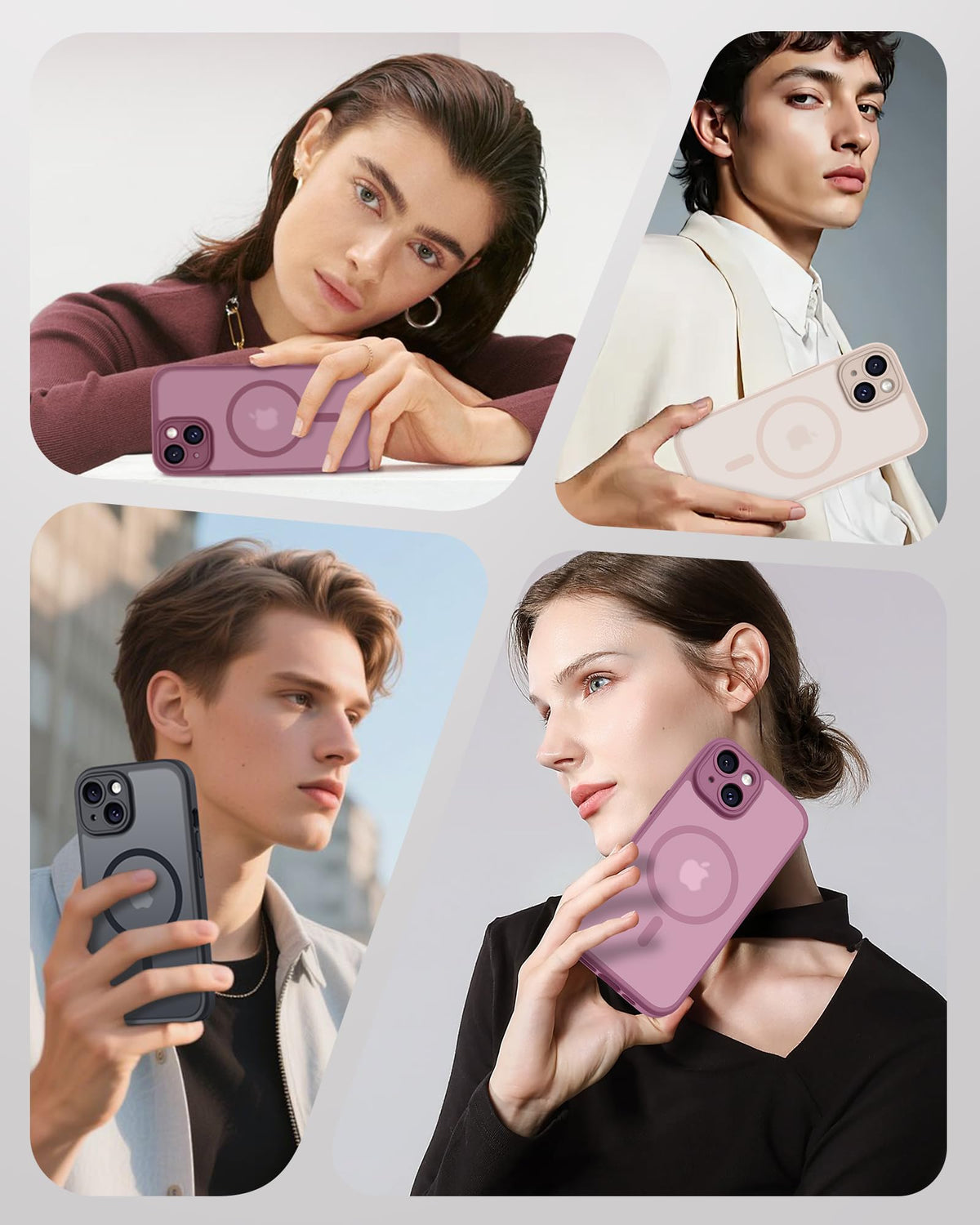 TOCOL for iPhone 15 Case, Compatible with MagSafe, Lilac Purple