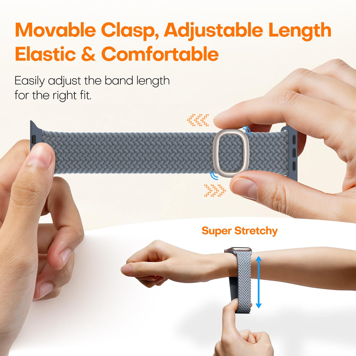 TOCOL Compatible with Apple Watch Bands for Women Men Braided Stretchy Band