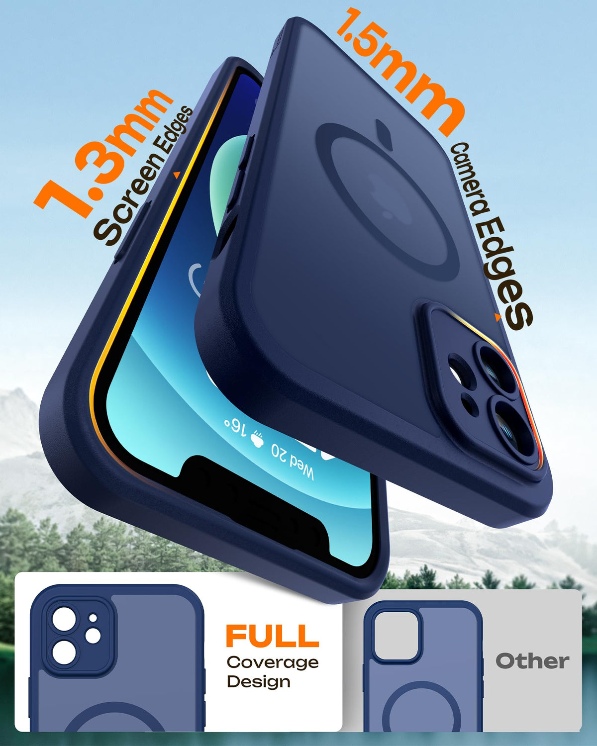 TOCOL for iPhone 12 Case, Compatible with MagSafe, Dark Blue