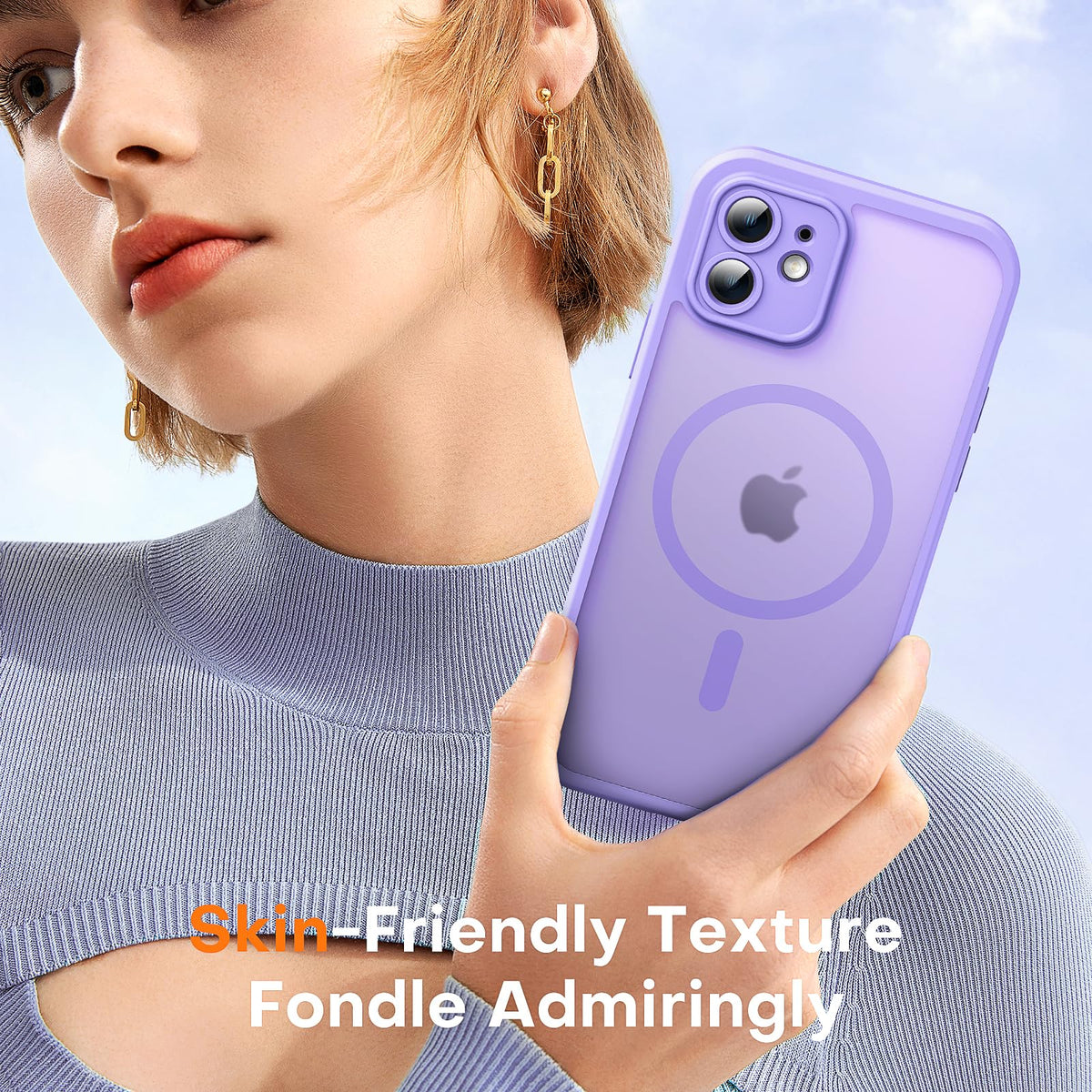 TOCOL for iPhone 12 Case, Compatible with MagSafe, Purple