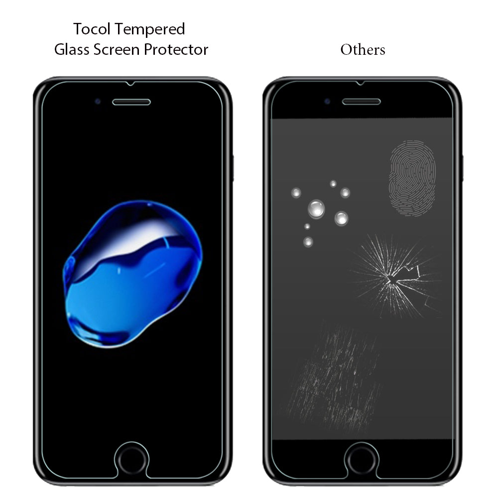 TOCOL iPhone 8 Plus Screen Protector Tempered Glass Film, 2-Pack
