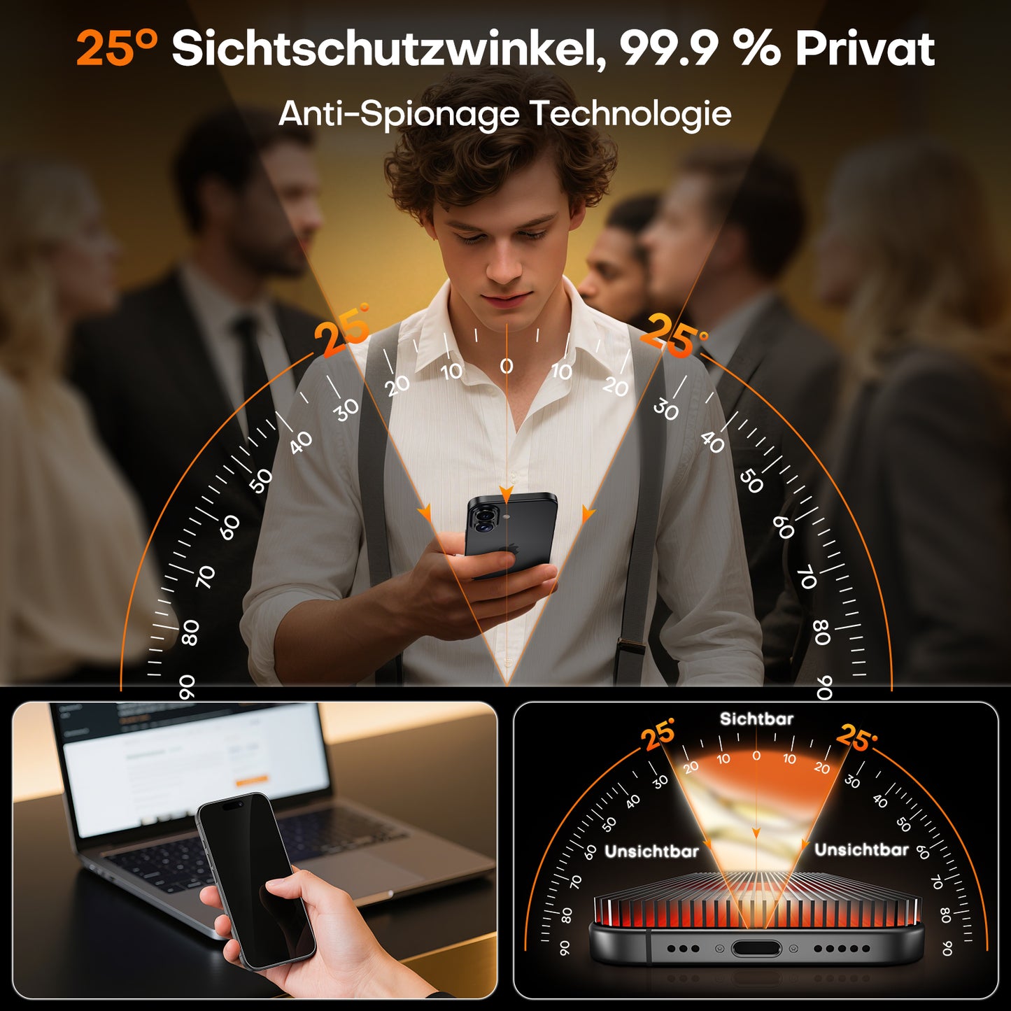 TOCOL 2 Pack Screen Protector for iPhone 17 / iPhone 16 Pro, Instant Installation, Tempered Glass HD Clear, Military Grade Shatterproof Full Coverage Protection Case Friendly