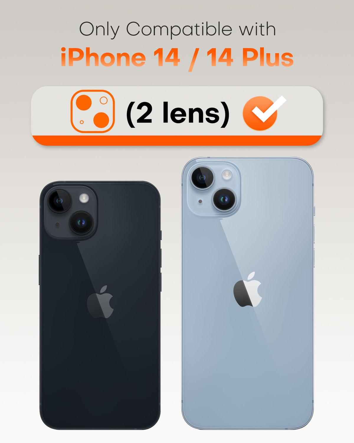TOCOL Camera Lens Protector for iPhone 14 / iPhone 14 Plus Tempered Glass HD Individual Scratch Resistant Camera Cover Accessories Case Friendly 2 Pack（Clear）