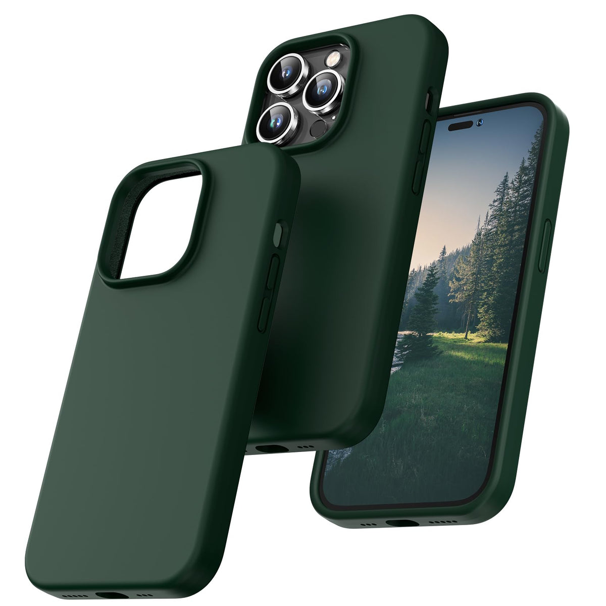 TOCOL for iPhone 14 Pro Case, Slim Silicone Case for 14 Pro 6.1 Inch, Precise Fit, Anti-Slip, Drop Protection, Midnight Purple