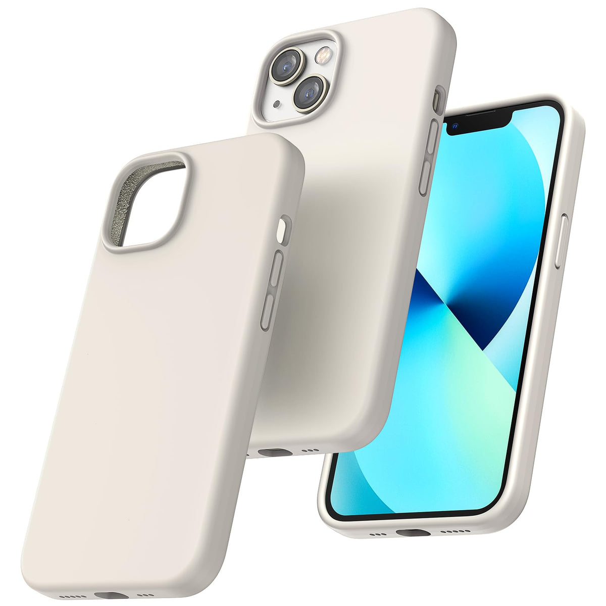 TOCOL for iPhone 13 Case, Slim Silicone Case for iPhone 13 6.1 Inch, Precise Fit, Anti-Slip, Drop Protection, Stone