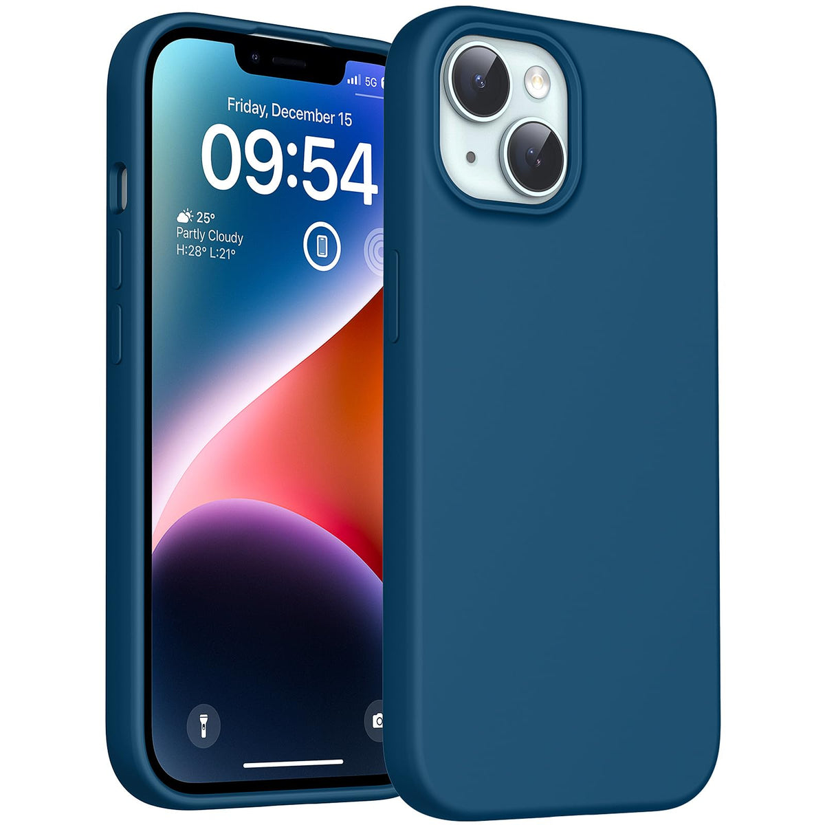 TOCOL for iPhone 14 Case, Slim Silicone Case for 14 6.1 Inch, Precise Fit, Anti-Slip, Drop Protection, Midnight Blue