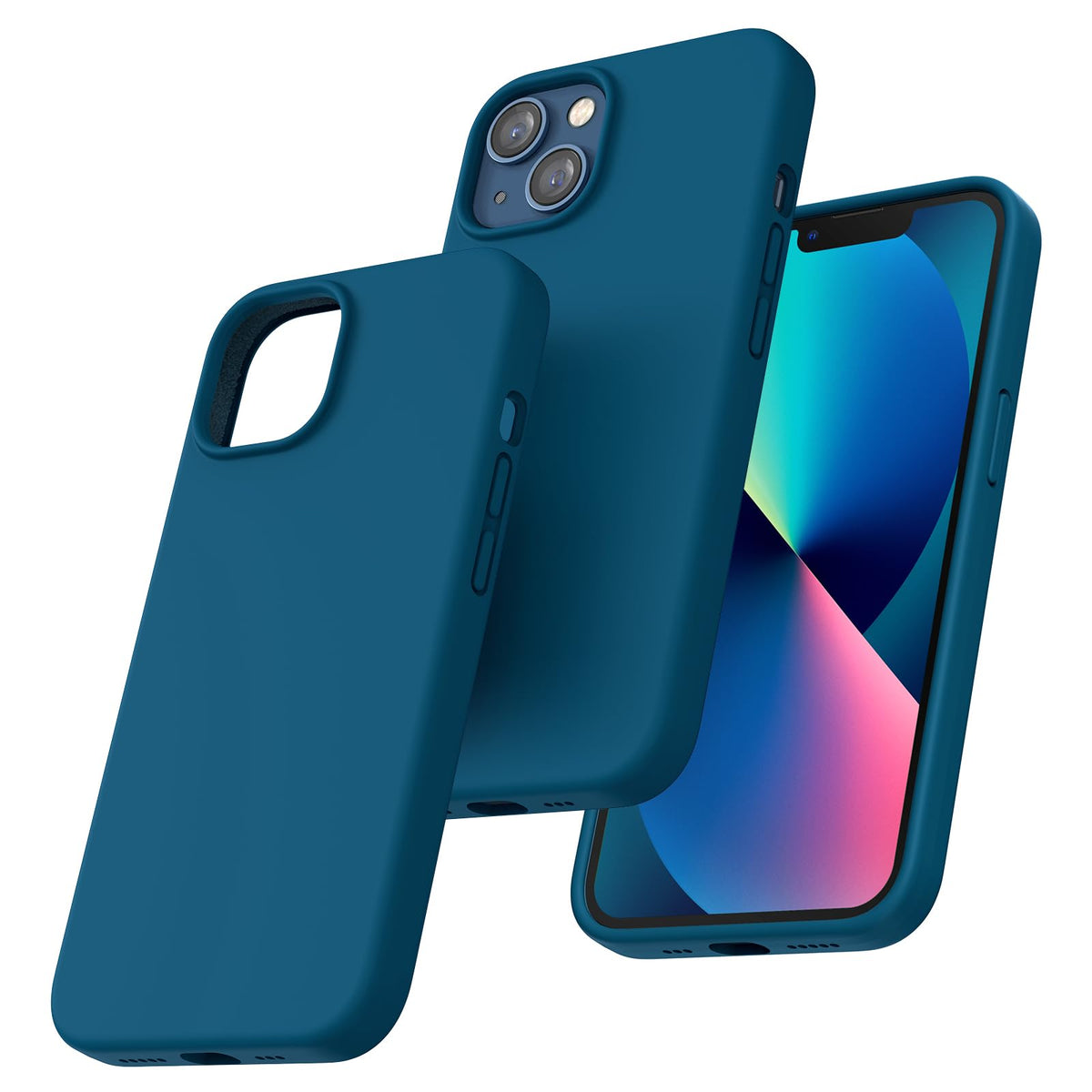 TOCOL for iPhone 13 Case, Slim Silicone Case for iPhone 13 6.1 Inch, Precise Fit, Anti-Slip, Drop Protection, Midnight Blue
