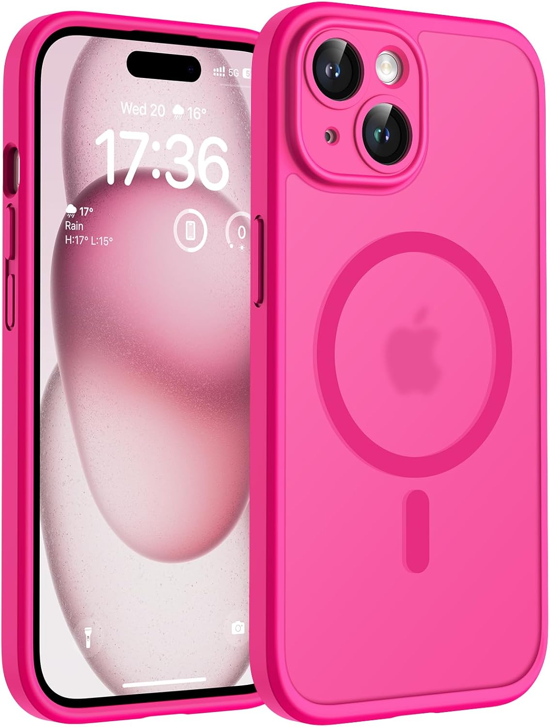 TOCOL Magnetic for iPhone 15 Case 6.1-Inch, Fit for MagSafe, Upgraded Full Camera Protection, 14FT Military Grade Shockproof Thin Slim Frosted Translucent Matte Back Phone Cover (Titan Gray)