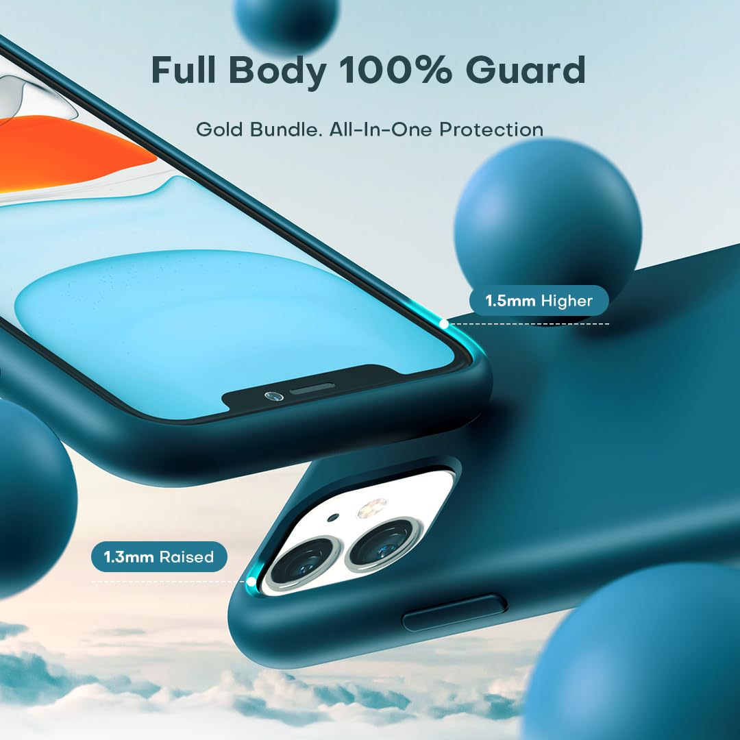 TOCOL for iPhone 11 Case, Slim Silicone Case for iPhone 11 6.1 Inch, Precise Fit, Anti-Slip, Drop Protection, Teal