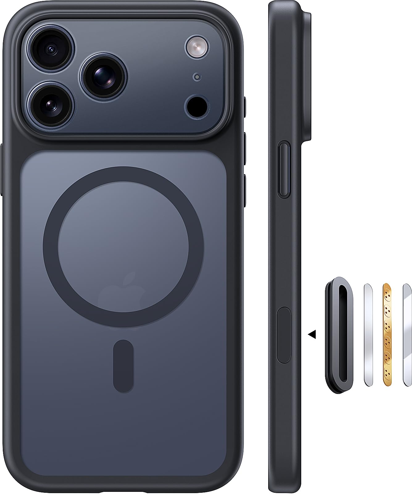 TOCOL for iPhone 17 Pro Case with Camera Control Capture Button, Compatible with Magsafe Charger, Built-in Magnetic Ring, Translucent Matte Phone Case for iPhone 17 Pro 6.3 inch (Key Black)