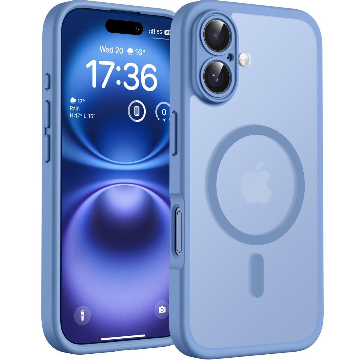 TOCOL for iPhone 16 Case, Compatible with MagSafe, Light Blue