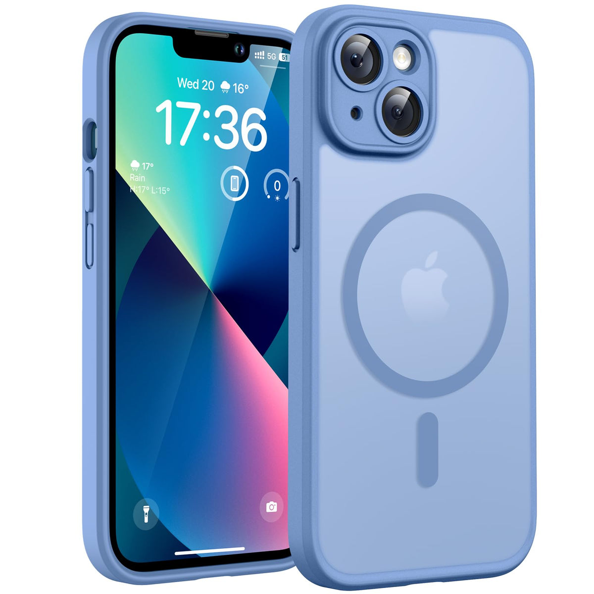 TOCOL for iPhone 13 Case, Compatible with MagSafe, Light Blue