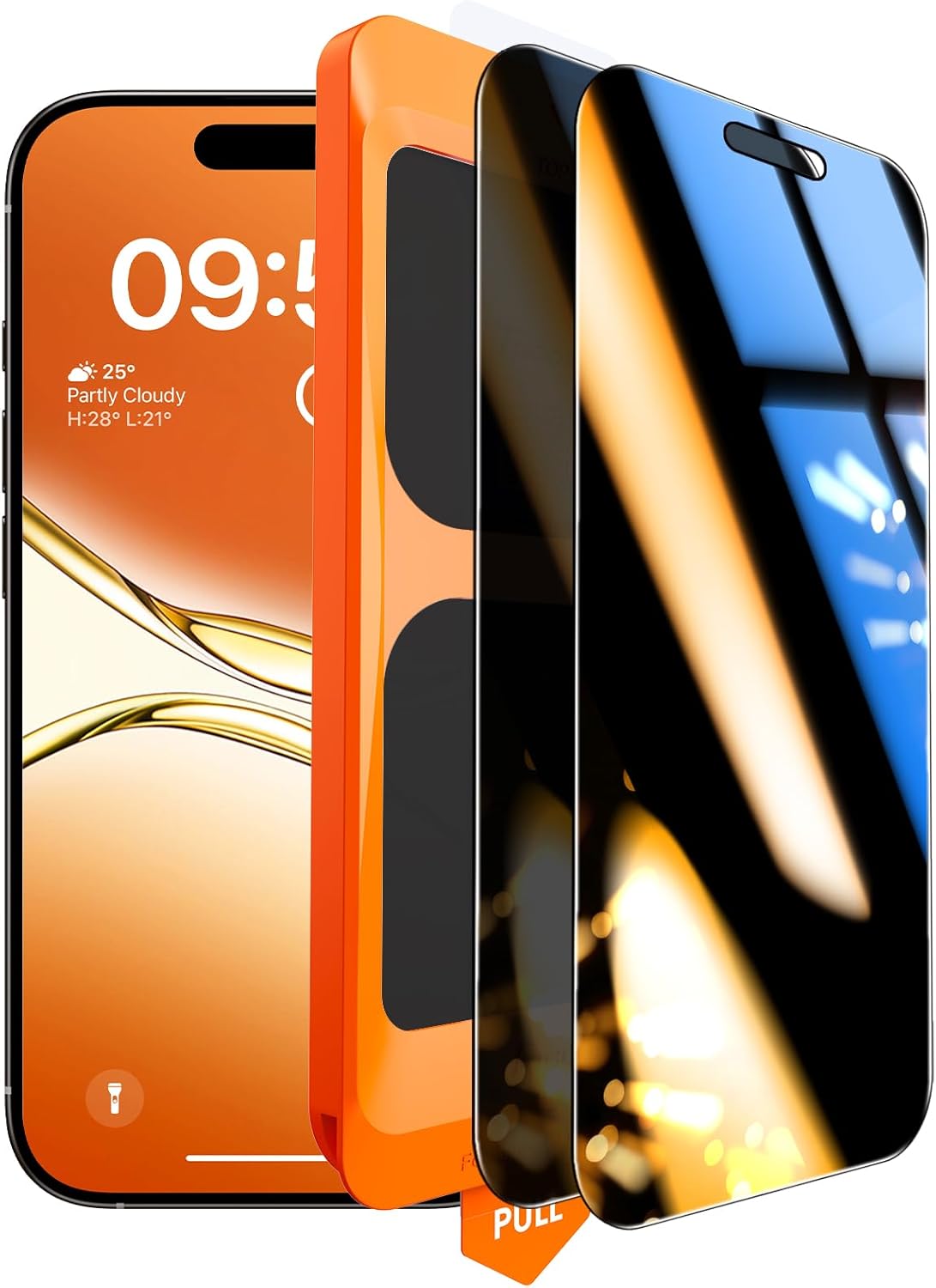 TOCOL 2 Pack Screen Protector for iPhone 17 / iPhone 16 Pro, Instant Installation, Tempered Glass HD Clear, Military Grade Shatterproof Full Coverage Protection Case Friendly