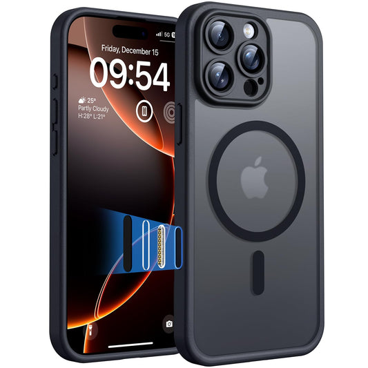 TOCOL for iPhone 16 Pro Case with Camera Control Capture Button, Compatible with Magsafe Charger, Built-in Magnetic Ring, Translucent Matte Phone Case for iPhone 16 Pro 6.3 inch (Key Black)