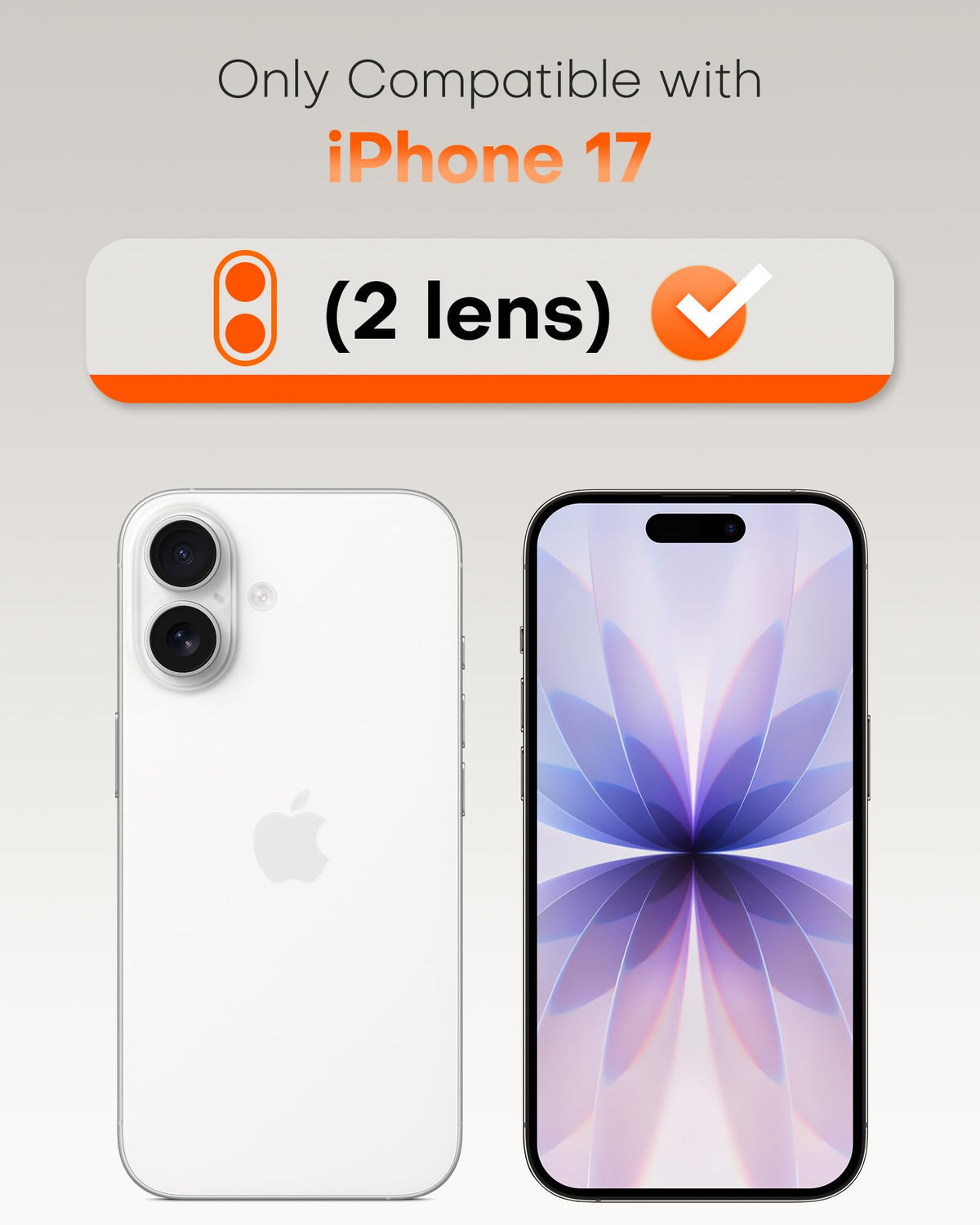 TOCOL Camera Lens Protector for iPhone 17 Tempered Glass HD Individual Scratch Resistant Camera Cover Accessories Case Friendly 2 Pack（Clear）