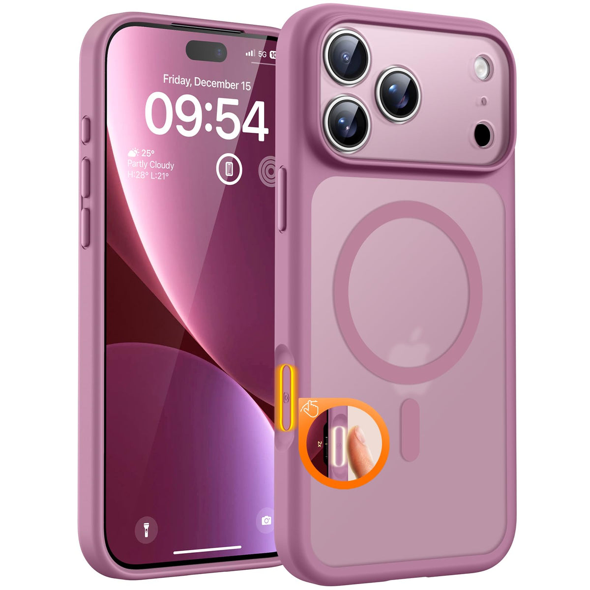 TOCOL for iPhone 18 Pro Case, Compatible with MagSafe, Lilac Purple