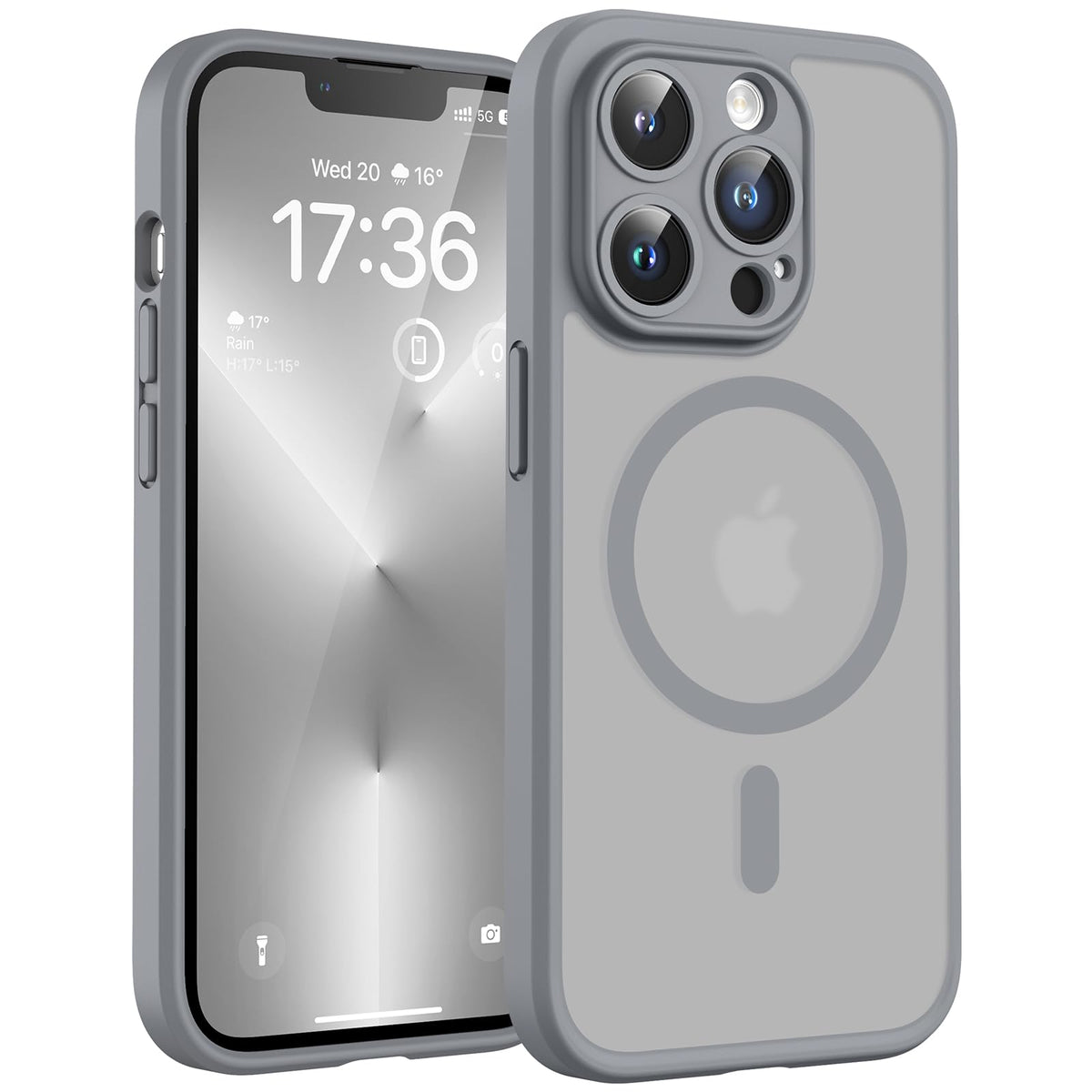 TOCOL for iPhone 13 Pro Case, Compatible with MagSafe, Gray