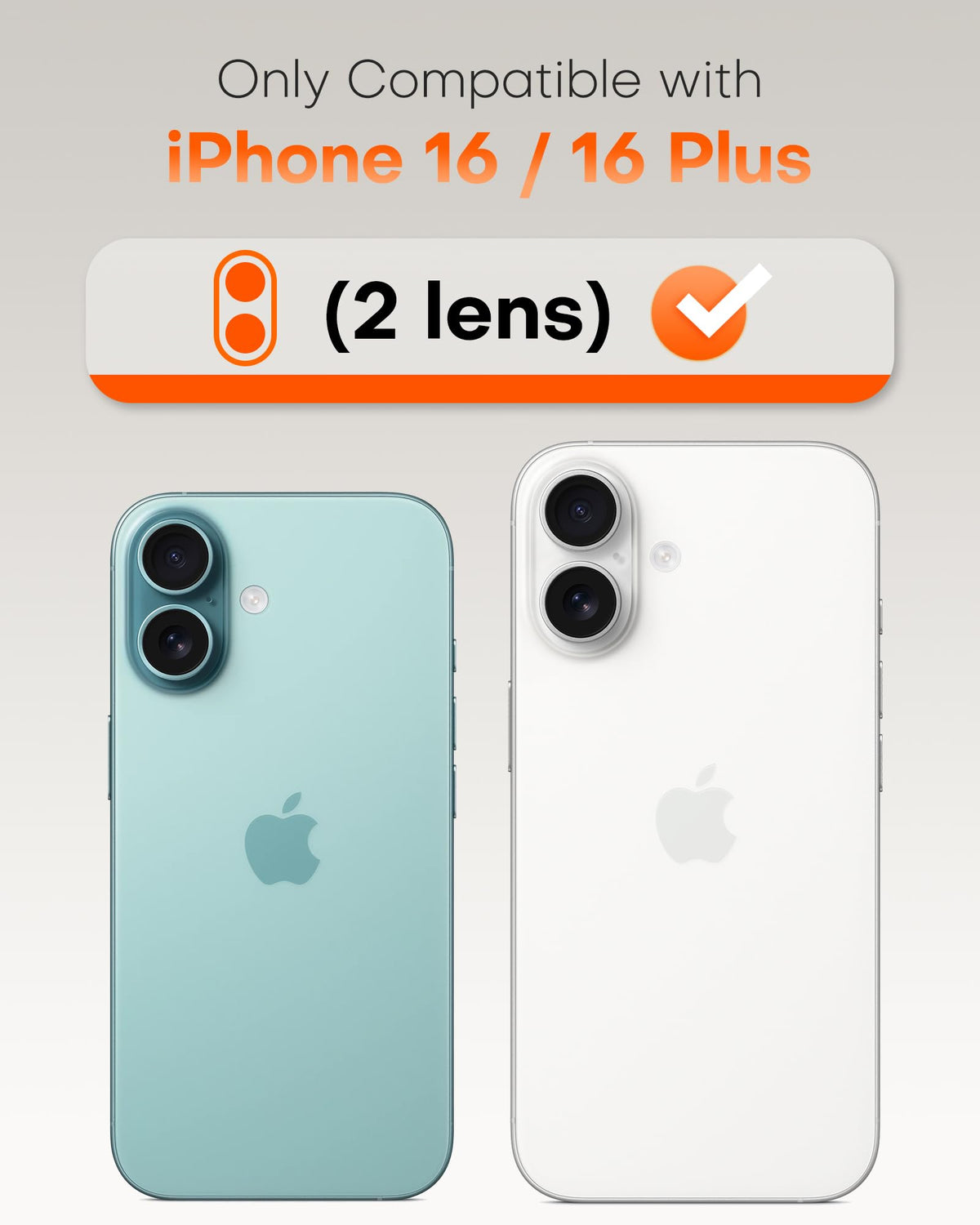 TOCOL Camera Lens Protector for iPhone 16 / iPhone 16 Plus Tempered Glass HD Individual Scratch Resistant Camera Cover Accessories Case Friendly 2 Pack（Green）