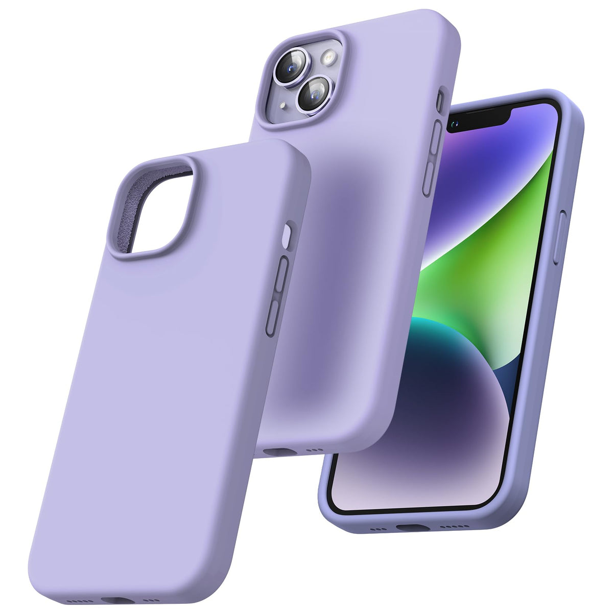 TOCOL for iPhone 14 Case, Slim Silicone Case for 14 6.1 Inch, Precise Fit, Anti-Slip, Drop Protection, Purple