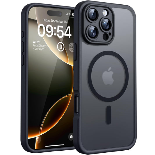 TOCOL for iPhone 16 Pro Case, Compatible with MagSafe, Black