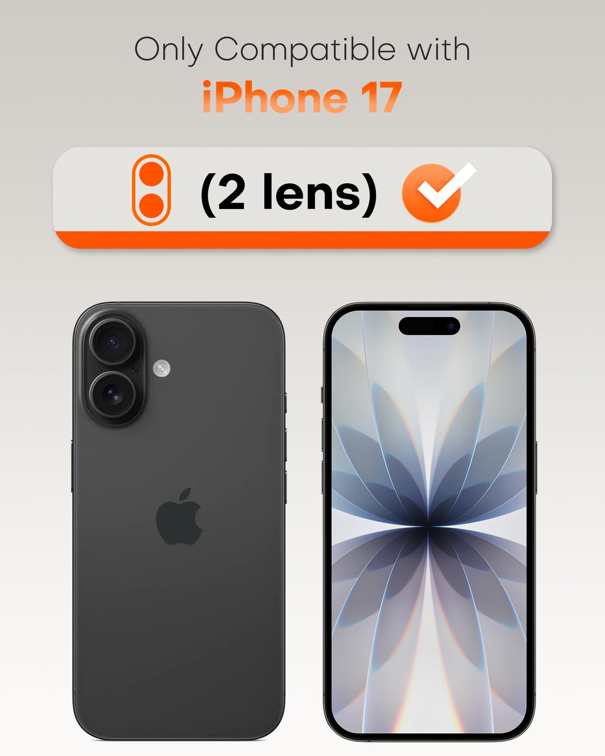 TOCOL Camera Lens Protector for iPhone 17 Tempered Glass HD Individual Scratch Resistant Camera Cover Accessories Case Friendly 2 Pack（Black）