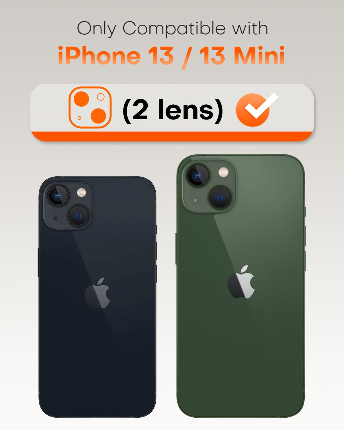 TOCOL Camera Lens Protector for iPhone 13 / iPhone 13 Mini Tempered Glass HD Individual Scratch Resistant Camera Cover Accessories Case Friendly 2 Pack（Alpine Green）