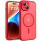 TOCOL Magnetic for iPhone 14 Case 6.1-Inch, Fit for MagSafe, Upgraded [Full Camera Protection], [14FT Military Grade Drop Tested] Shockproof Slim Translucent Matte Back Cover (Red)