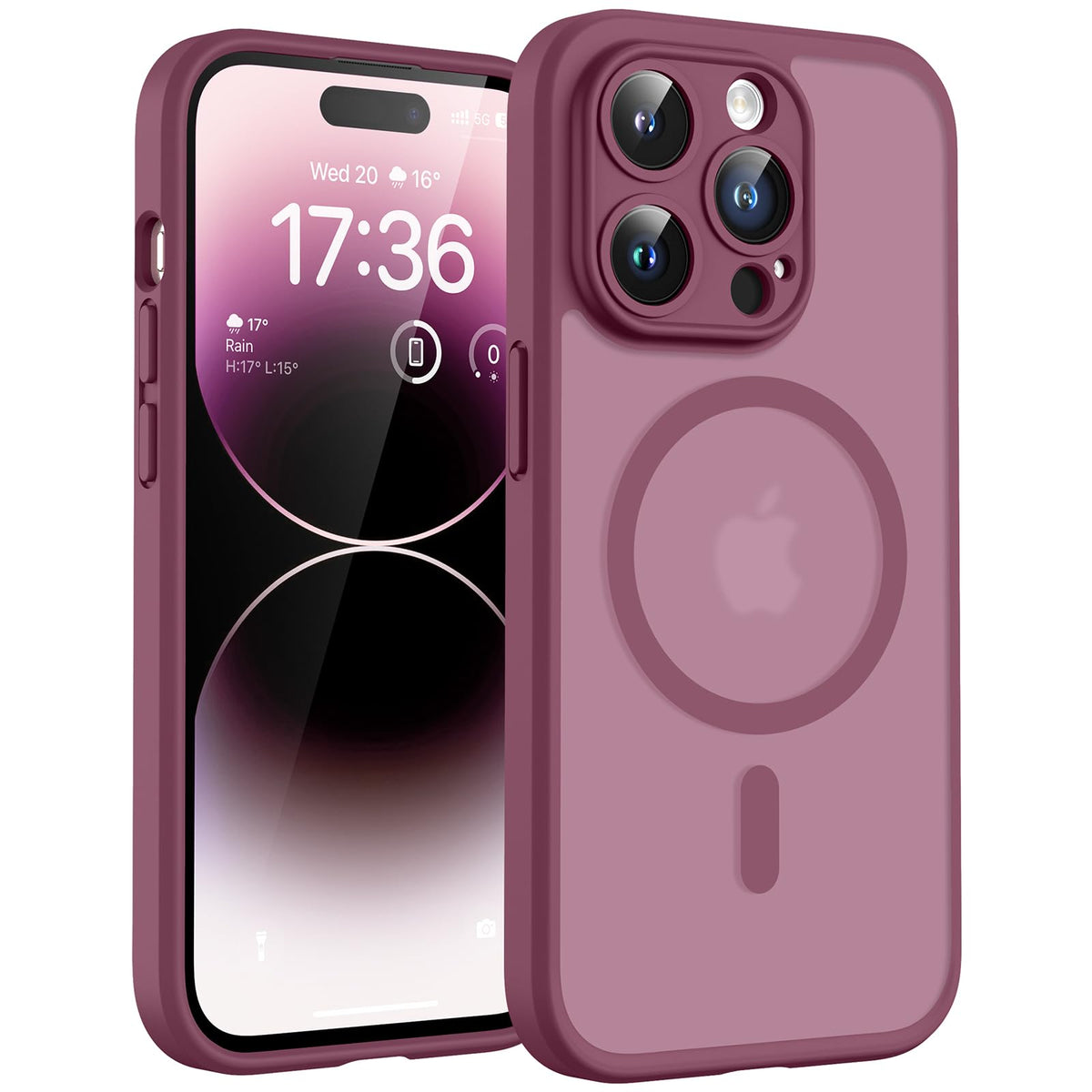 TOCOL for iPhone 14 Pro Case, Compatible with MagSafe, Plum