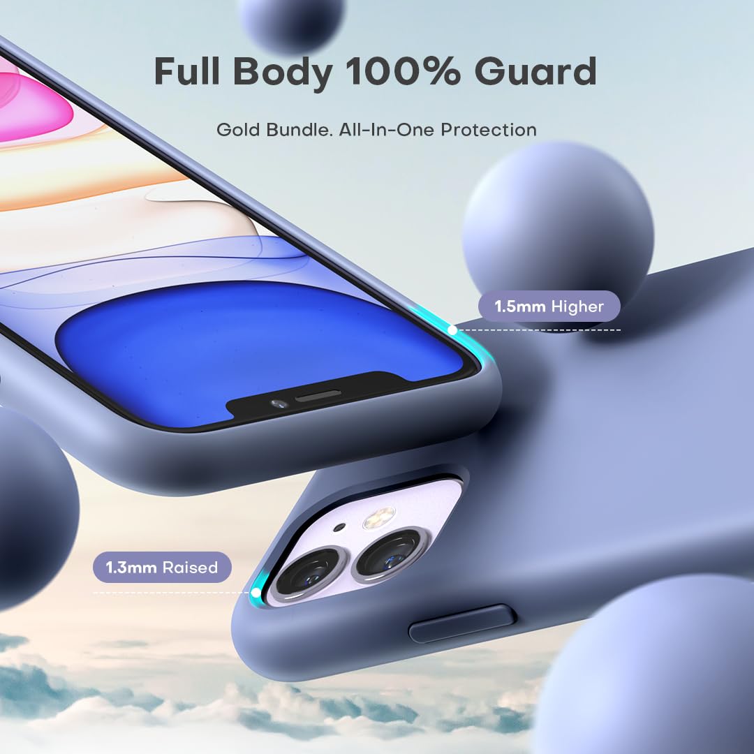 TOCOL for iPhone 11 Case, Slim Silicone Case for iPhone 11 6.1 Inch, Precise Fit, Anti-Slip, Drop Protection, Lavender Gray