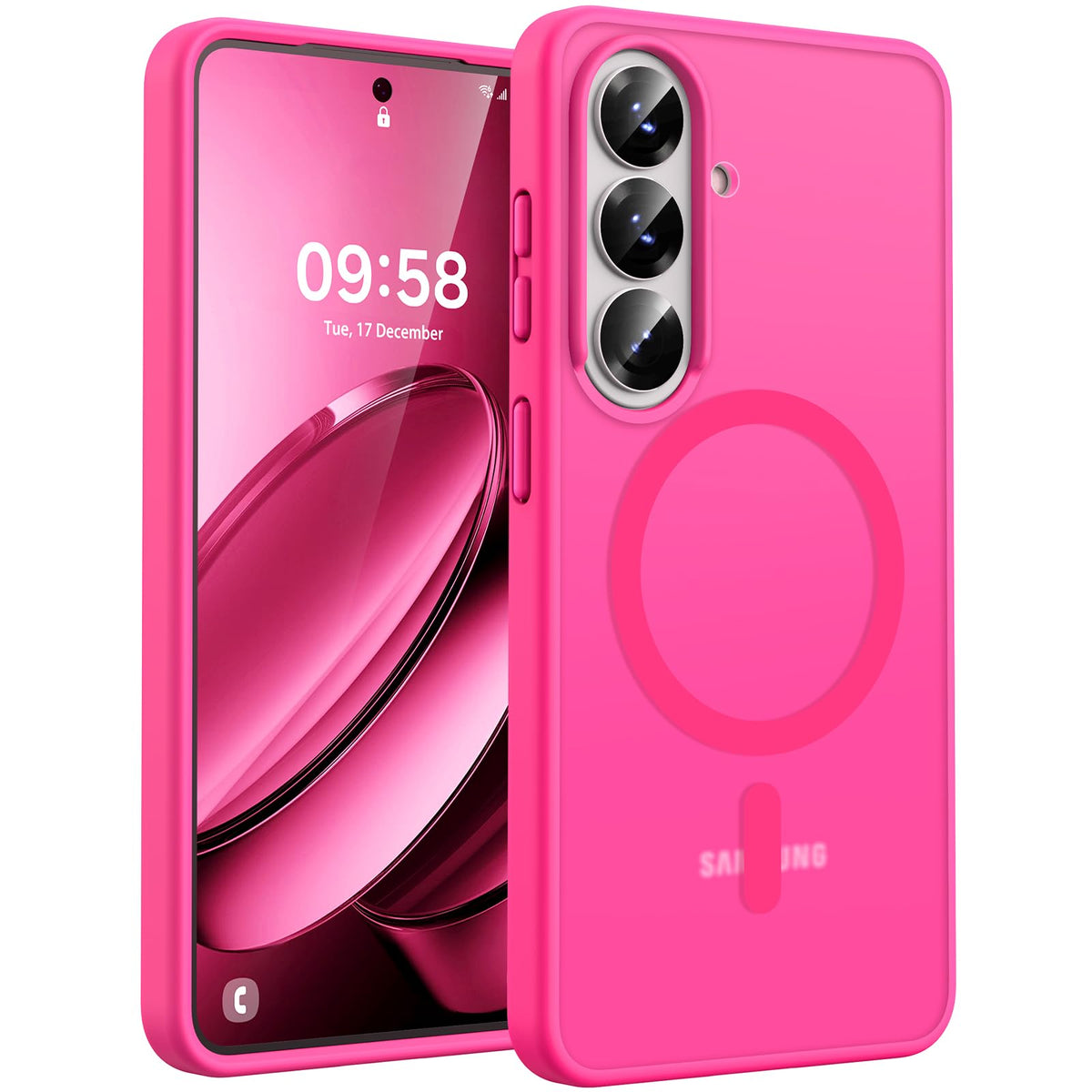 TOCOL for Samsung Galaxy S26 Case, Compatible with MagSafe, Hot Pink