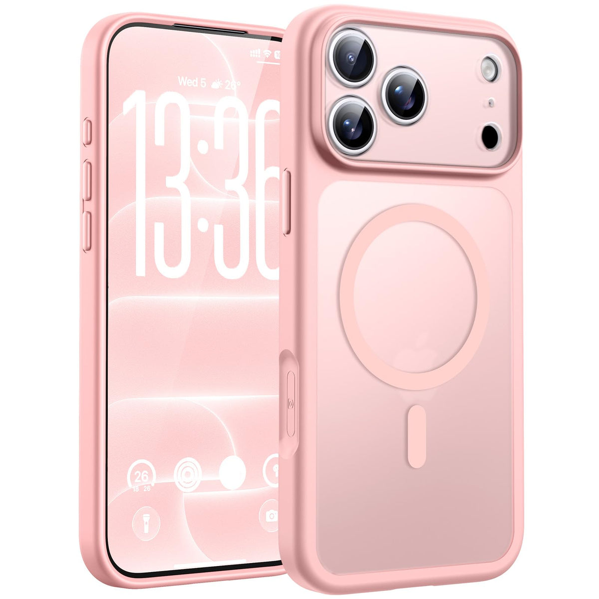 TOCOL for iPhone 18 Pro Max Case Pink, Compatible with MagSafe