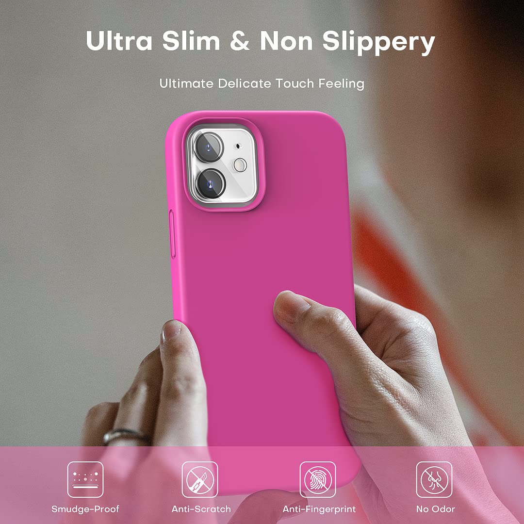 TOCOL for iPhone 12/ iPhone 12 Pro Case, Slim Silicone Case for iPhone 12/12 Pro 6.1 Inch, Precise Fit, Anti-Slip, Drop Protection, Midnight Green