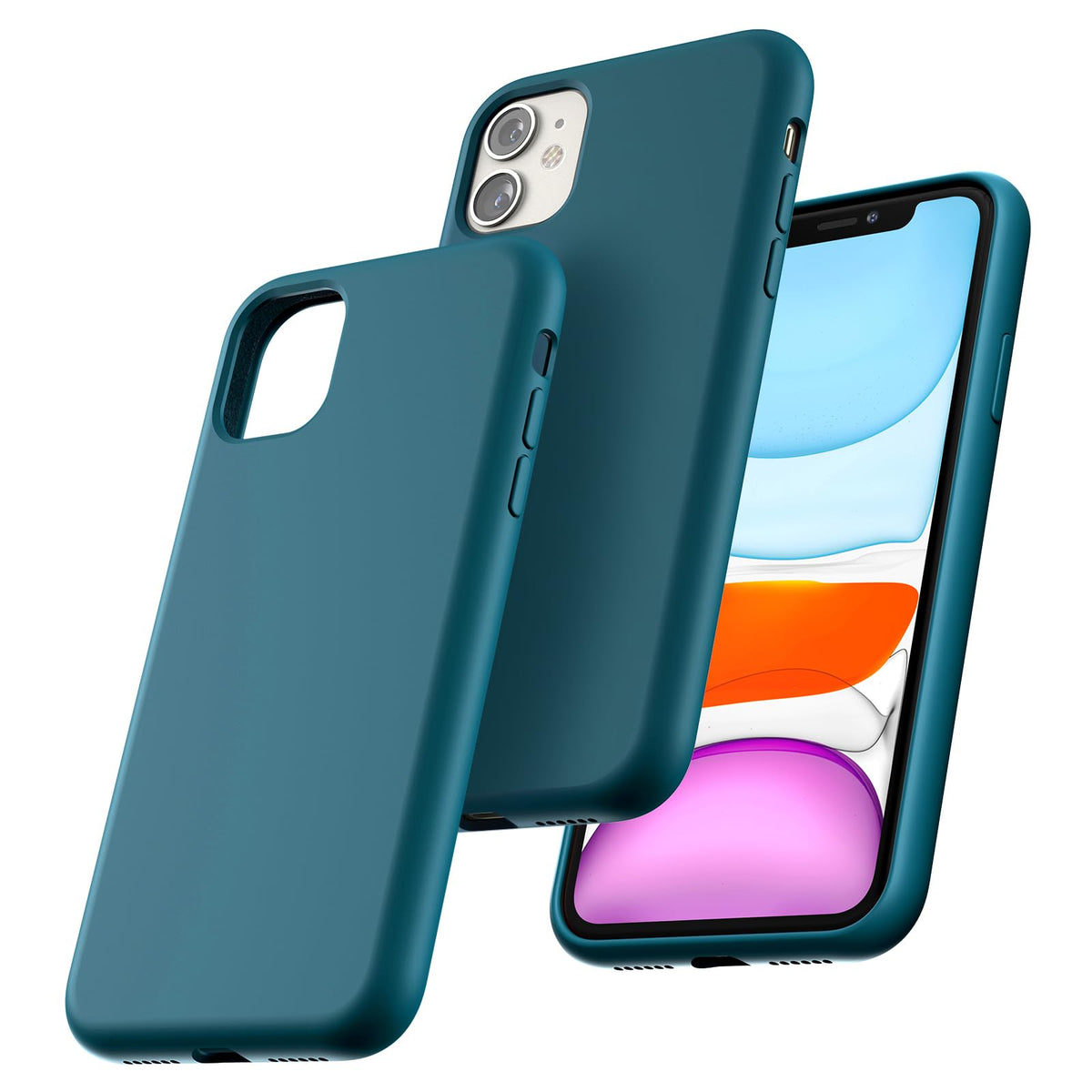 TOCOL for iPhone 11 Case, Slim Silicone Case for iPhone 11 6.1 Inch, Precise Fit, Anti-Slip, Drop Protection, Teal