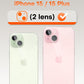 TOCOL Camera Lens Protector for iPhone 15 / iPhone 15 Plus Tempered Glass HD Individual Scratch Resistant Camera Cover Accessories Case Friendly 2 Pack（Light Pink）