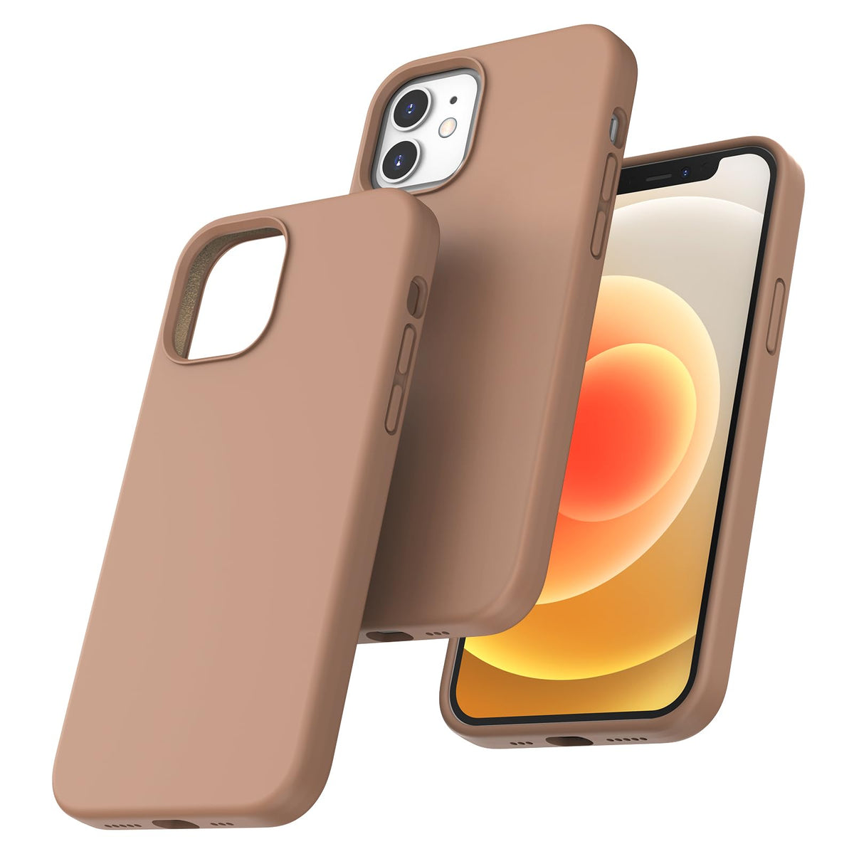 TOCOL [5 in 1 for iPhone 12 Case, for iPhone 12 Pro Case, with 2 Pack Screen Protector + 2 Pack Camera Lens Protector, Silicone Shockproof Phone Case [Anti-Scratch] [Drop Protection], Deep Purple