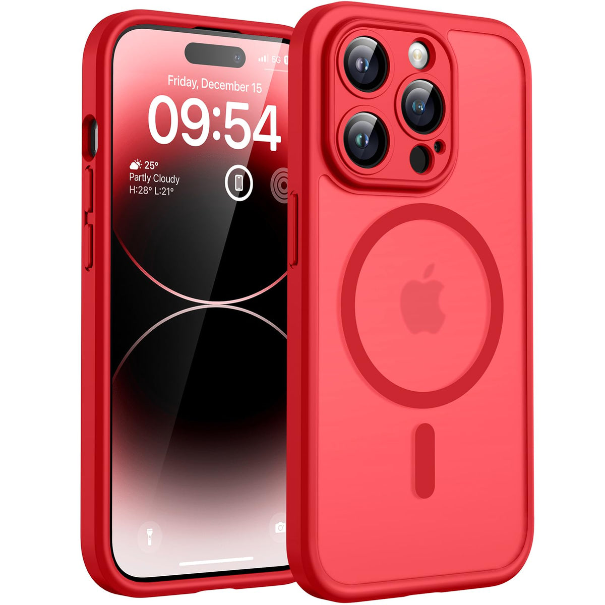 TOCOL for iPhone 14 Pro Case, Compatible with MagSafe, Red