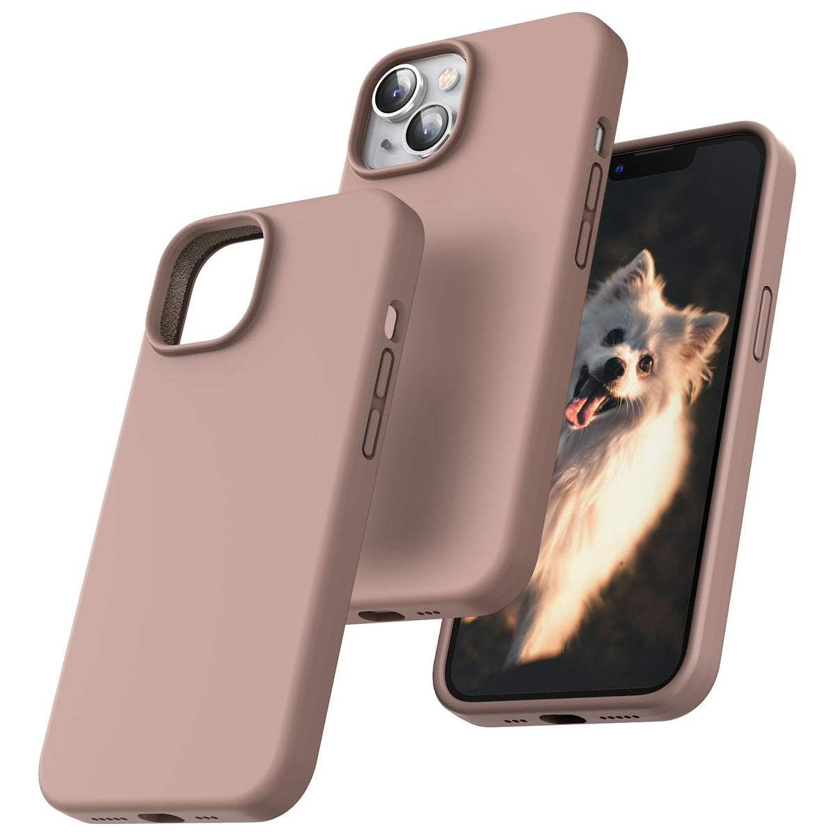 TOCOL for iPhone 14 Case, Slim Silicone Case for 14 6.1 Inch, Precise Fit, Anti-Slip, Drop Protection, Brown